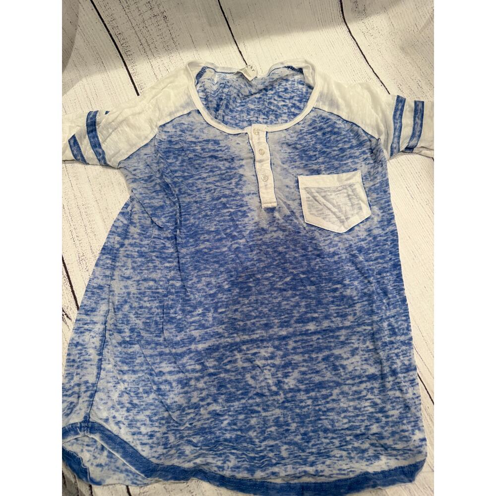 Exist Blue and White Burnout Shirt Size S